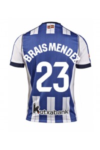 Real Sociedad Brais Mendez #23 Voetbaltruitje Thuis tenue 2025-26 Korte Mouw